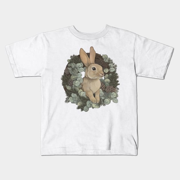 Winter Rabbit Kids T-Shirt by LauraGraves
